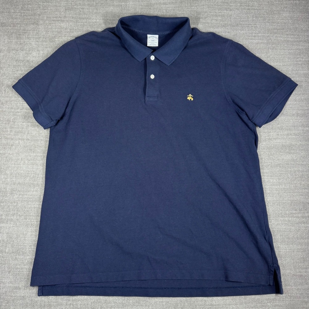 Brooks Brothers 1818 Performance Polo Shirt Navy Blue Slim Fit XXL Cotton
